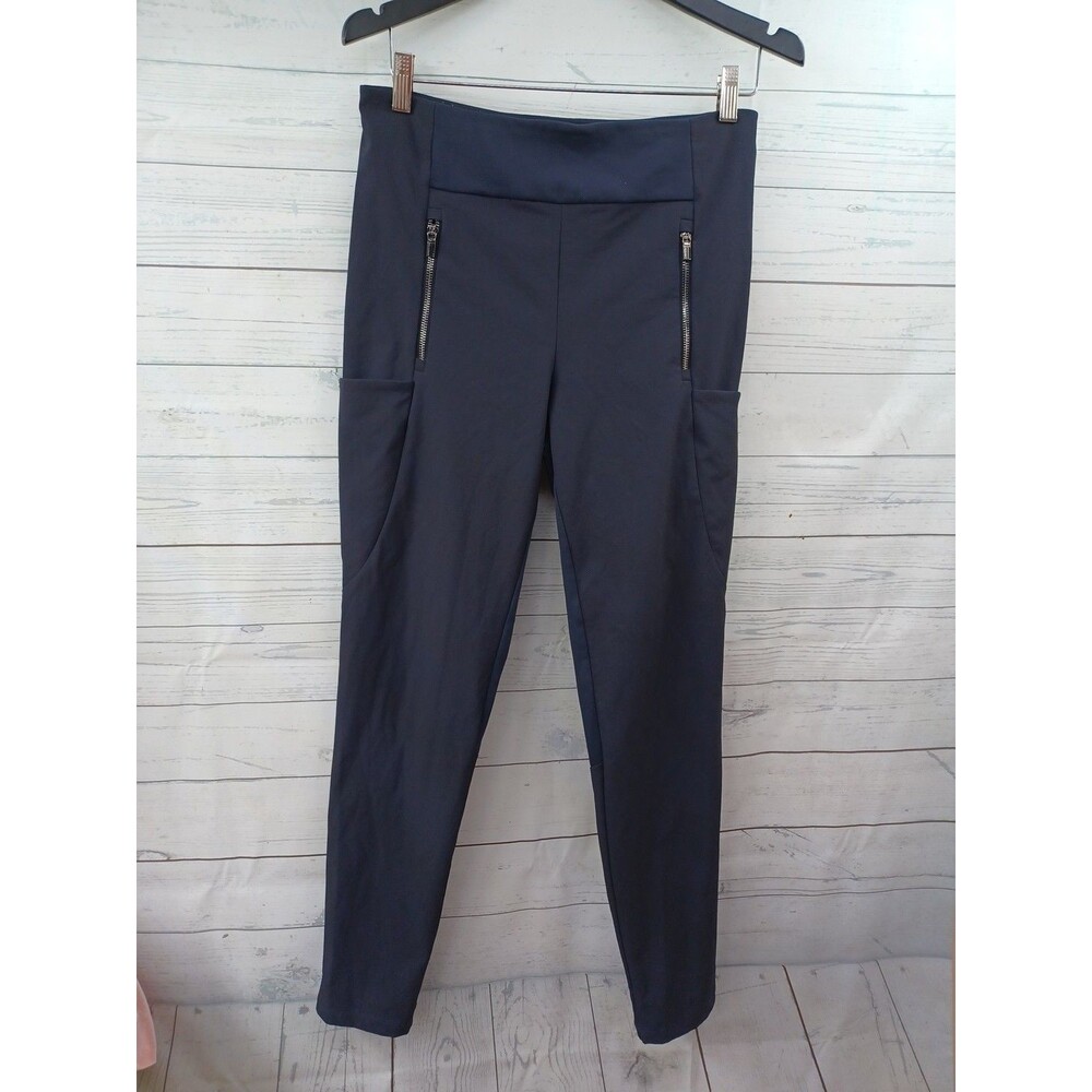 Athleta Legging Pants Size 8 Zip Pockets Black Stretch RN# 54023 - Picture 1 of 8